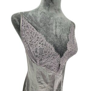 Victorias Secret‎ Lace Babydoll Satin Chemise Slip Dress Black M Empire Waist